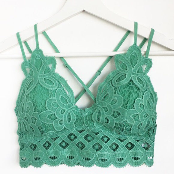 Other - SALE Beryl Green Crochet Lace Scalloped Bralette